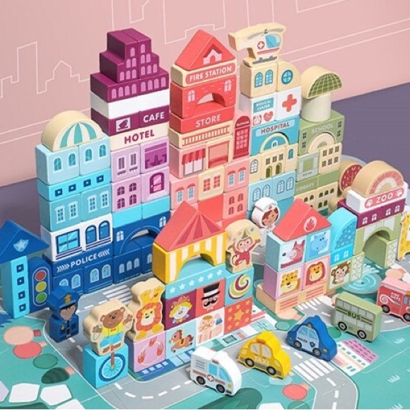 [Brand New] colourful Montessori wooden blocks - Picture 7 of 10